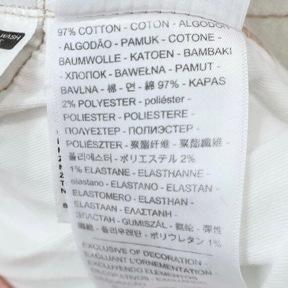 Levi's Made & Crafted Slim Crop Hand Beaded Straight Leg Jean In White Size 30 - Picture 9 of 10